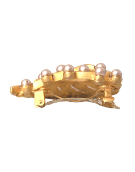 Broche de joyería con hojas de latón dorado y pinza para el cabello - Image 4