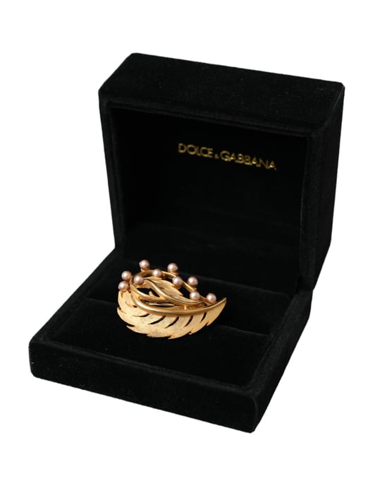 Broche de joyería con hojas de latón dorado y pinza para el cabello - Image 5