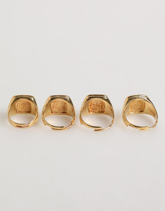 Juego de Letras JAZZ de Latón en Tonos Dorados, 4 Piezas, Anillo Ajustable - Image 3
