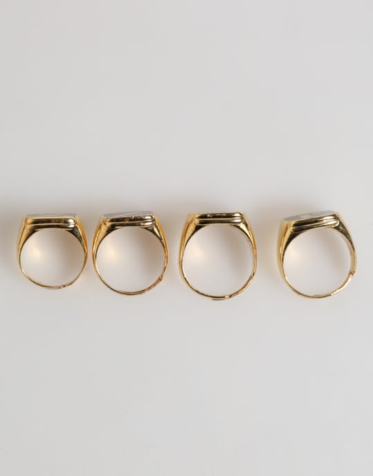 Juego de Letras JAZZ de Latón en Tonos Dorados, 4 Piezas, Anillo Ajustable - Image 4