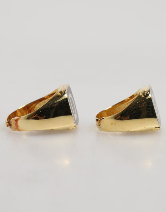 Anillos Ajustables de Latón Real en Tono Dorado con Esmalte Negro 'DG' - Image 4