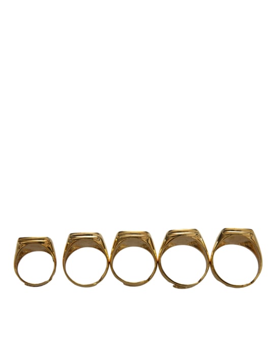 Juego de 5 anillos de oro, latón y esmalte ROYAL - Image 2