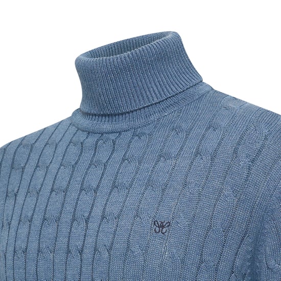 Cappuccino Italia Aosta Cable Pullover Azul - Image 2