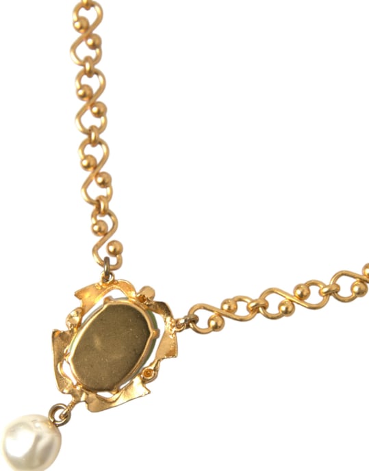 Collar con Charm de Perla en Cadena de Latón Dorado - Image 4