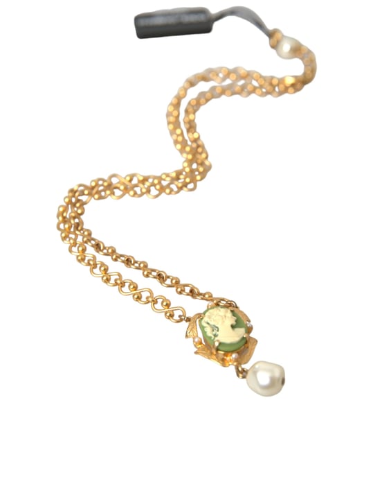 Collar con Charm de Perla en Cadena de Latón Dorado - Image 5