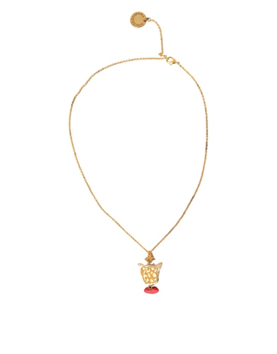 Collar con colgante de corazón de perro en cadena de latón dorado - Image 3