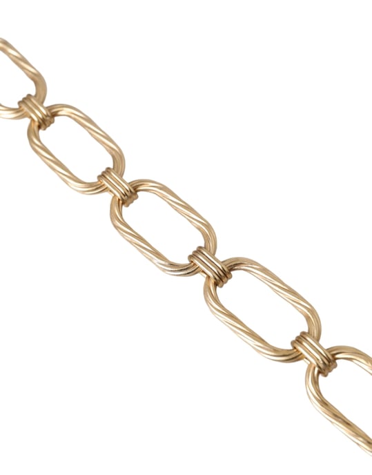 Collar de joyería con cadena de eslabones grandes en tono dorado y latón - Image 3