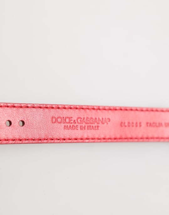 Brazalete de mujer en cuero exótico rojo con hebilla de metal color dorado - Image 5