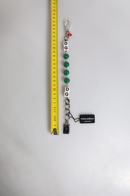Pulsera de encanto con logo de dados de cuentas de latón tono plateado - Image 3