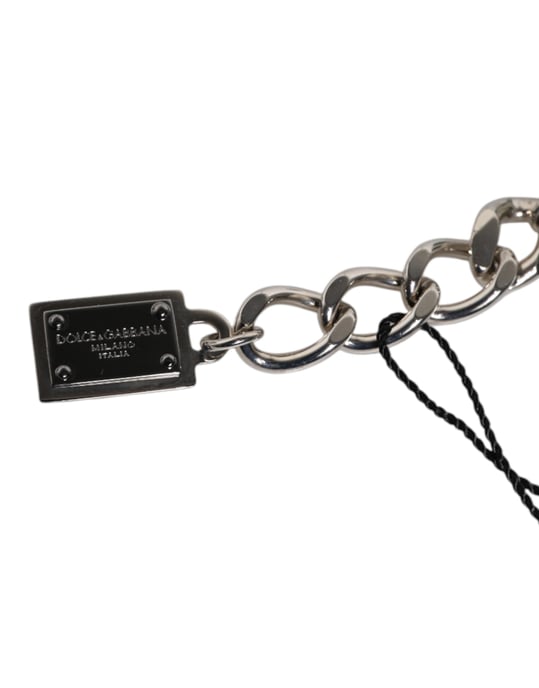 Pulsera de encanto con logo de dados de cuentas de latón tono plateado - Image 4