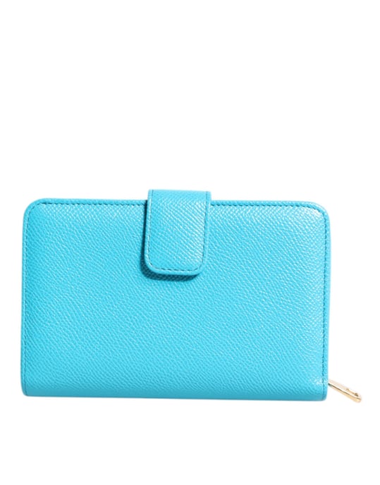 Cartera Continental Bifolios de Cuero Azul Claro - Image 4