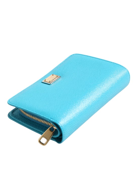 Cartera Continental Bifolios de Cuero Azul Claro - Image 5