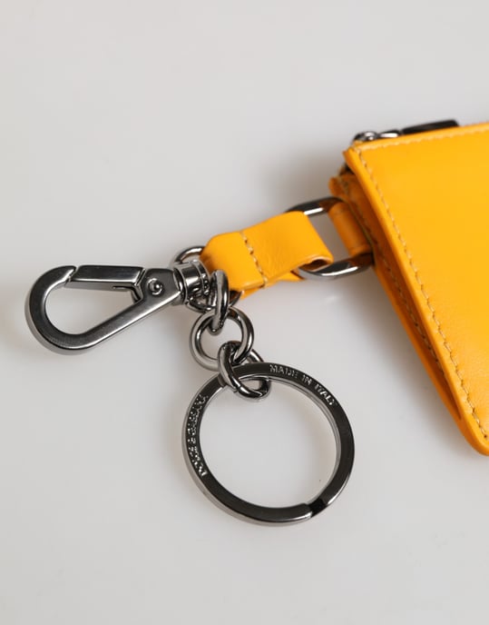 monedero clip de piel en color naranja amarillento para tarjetas de crédito y llaves - Image 2