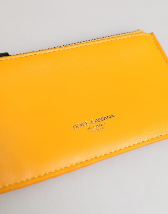 monedero clip de piel en color naranja amarillento para tarjetas de crédito y llaves - Image 3