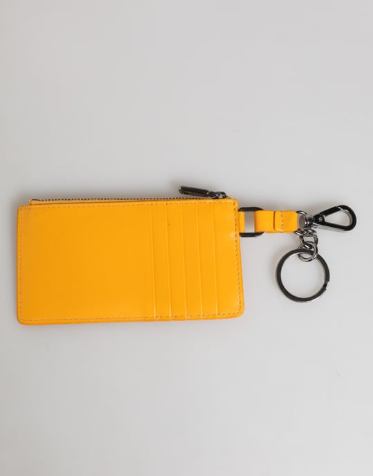monedero clip de piel en color naranja amarillento para tarjetas de crédito y llaves - Image 5