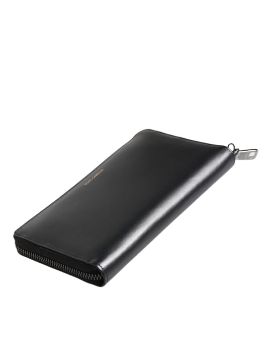 Billetera Continental de Cuero Exótico Embosado en Negro y Azul - Image 5