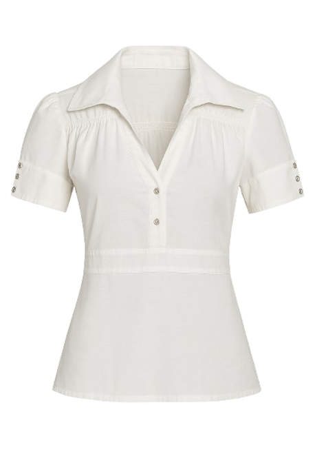 Blusa blanca con botones: elegancia clásica con un toque moderno - Image 1