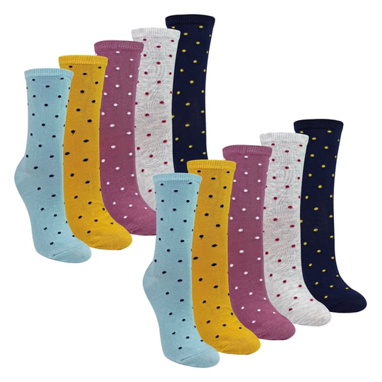 10 Pares de Calcetines para Dama con Lunares - Suaves Calcetines de Algodón para Uso Diario - Image 1
