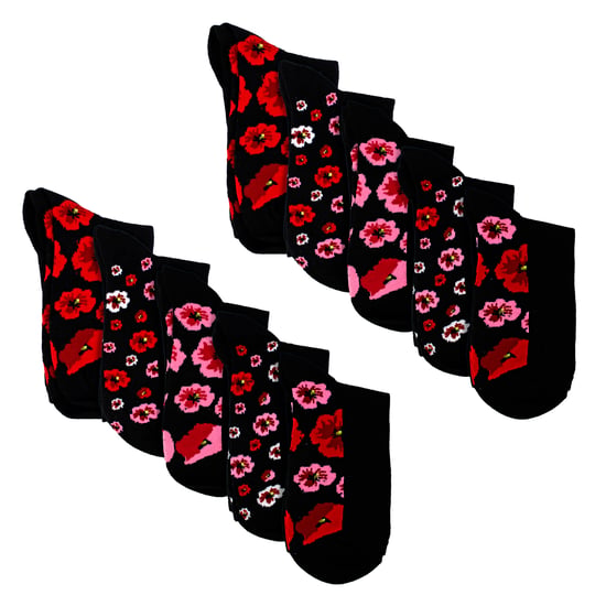 10 Pares de Calcetines con Plantilla para Damas Poppy - Calcetines Diarios de Algodón Suave con Estampado Floral - Image 3