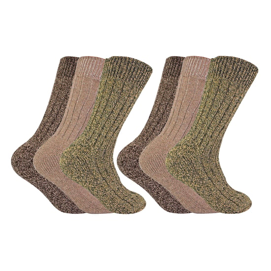 Paquete de 6 calcetines de senderismo para hombres, gruesos y cálidos, mezcla de lana - Image 1