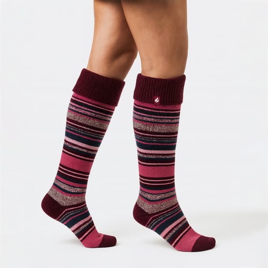 Calcetines de caña larga térmicos para mujer con forro suave cepillado - Image 3