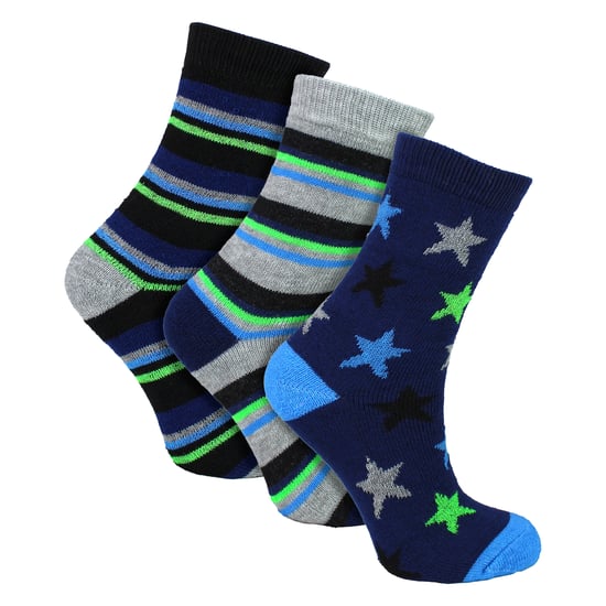 6 Paquetes de Calcetines de Cama Térmicos para Niños | Calcetines Transpirables con Patrón de Rayas y Estrellas - Image 4