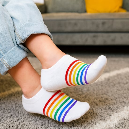Paquete de 3 calcetines de algodón para niños y niñas con rayas de colores arcoíris - Image 4