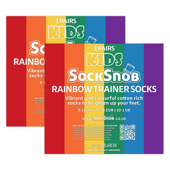Pack de 6 Calcetines de Algodón para Niños y Niñas con Rayas Arcoíris - Image 2