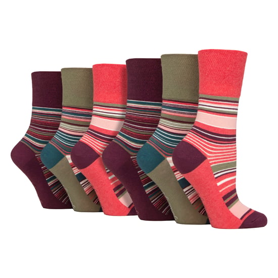 Paquete de 6 calcetas de algodón con estampado para mujeres, sin elasticidad y de corte holgado - Image 1