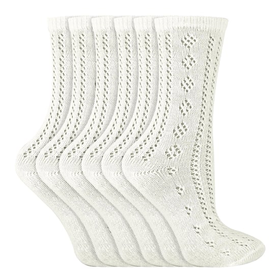 6 Pares de Calcetines Blancos de Algodón Suave y Rico hasta la Rodilla para Niños Uniformados de Escuela - Image 1