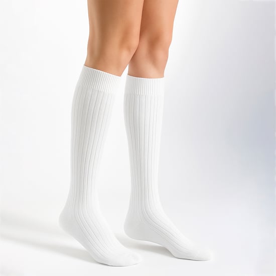 6 Paquetes de Medias para Mujeres 100% Algodón hasta la Rodilla | Medias de Caña Larga con Ribete Sin Elastano - Image 3