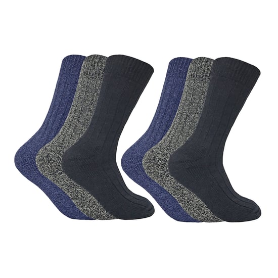 Paquete de 6 calcetines de senderismo para hombre de mezcla de lana gruesa y cálida - Image 1