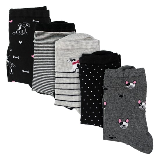 5 Pares de Calcetines para Mujeres con Diseño de Perro - Calcetines Divertidos de Algodón Suave con Patrón de Perro - Image 3