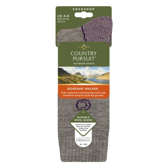 Calcetines para caminar acolchados de mezcla de lana para mujeres, ideales para senderismo y comodidad al aire libre. - Image 2