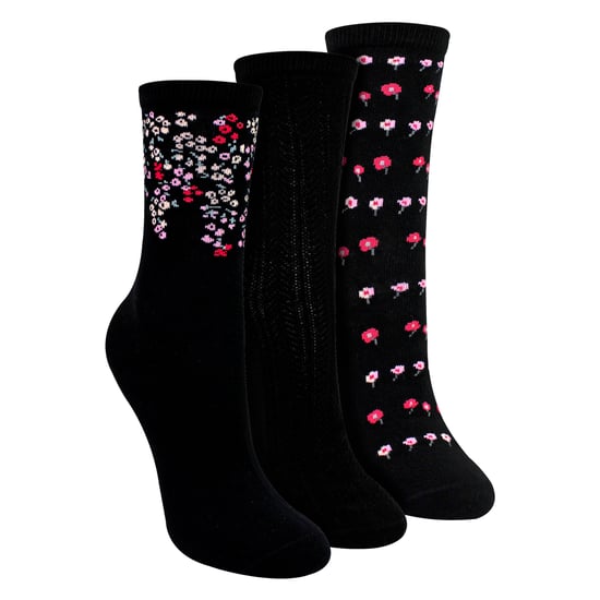 3 Pares de Calcetines para Damas con Diseño Floral - Calcetines Cotón Suaves para el Día a Día - Image 1