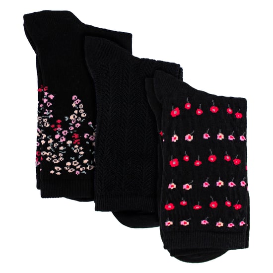3 Pares de Calcetines para Damas con Diseño Floral - Calcetines Cotón Suaves para el Día a Día - Image 3