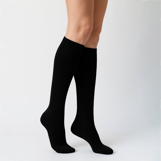 6 Paquetes de Medias para Mujeres 100% Algodón hasta la Rodilla | Medias de Caña Larga con Ribete Sin Elastano - Image 3
