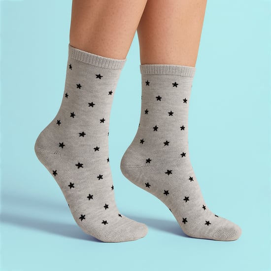 3 Pares de Calcetines de Mujer con Patrón de Estrellas y Árboles - Calcetines Diarios de Suave Algodón Rico - Image 4