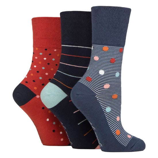 Paquete de 6 calcetines para mujer de algodón rico, sueltos y con patrón sin elasticidad - Image 3