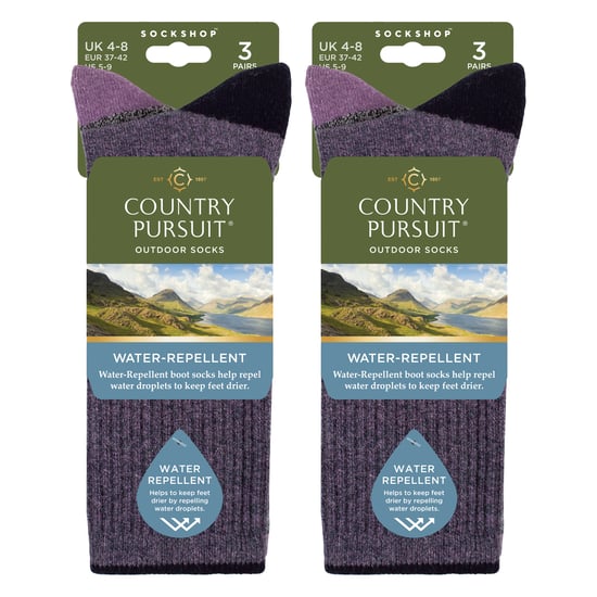 6 Pares de Calcetines de Mujer Resistentes al Agua de Peso Medio para Senderismo y Caminatas - Image 2