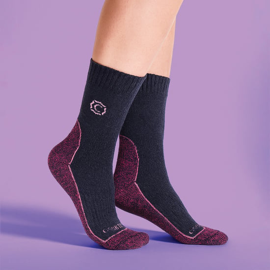 Calcetines de senderismo con amortiguación para mujeres de mezcla de lana para comodidad al aire libre - Image 3