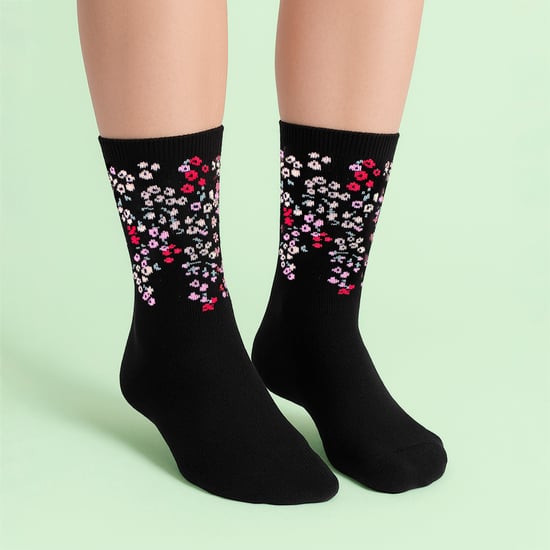 6 Pares de Medias para Dama con Diseño Floral - Suaves Medias de Algodón para el Día a Día - Image 4