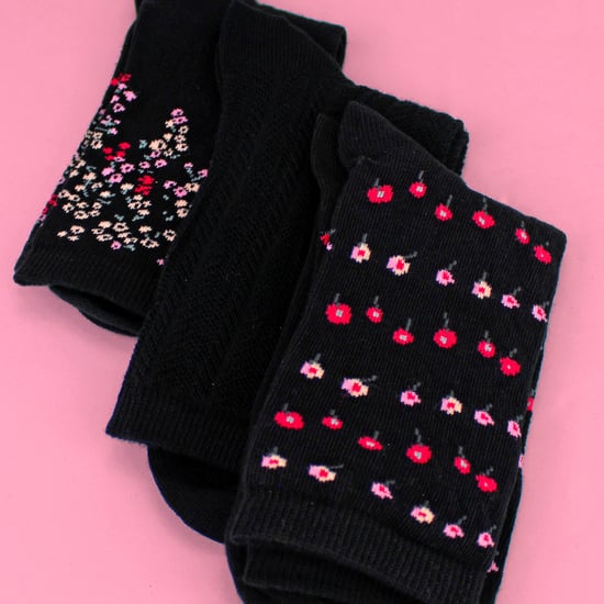 6 Pares de Medias para Dama con Diseño Floral - Suaves Medias de Algodón para el Día a Día - Image 5