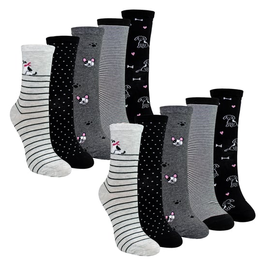 10 Pares de Medias para Mujeres con Diseño de Perros - Medias Divertidas de Algodón Suave con Diseño de Perro - Image 1
