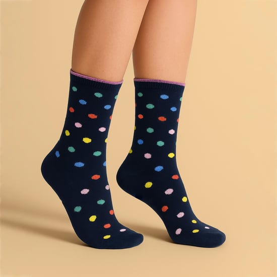 3 Pares de Calcetines para Mujeres con Patrones de Puntos y Rayas - Calcetines Suaves de Algodón Rico para el Uso Diario - Image 4
