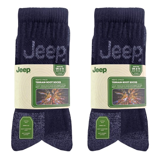 6 Pares de Calcetines de Senderismo de Algodón Acolchados de Lujo para Hombre - Image 2