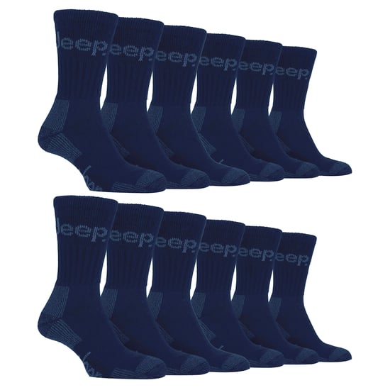 12 Pares de Calcetines de Senderismo de Lujo de Algodón con Almohadilla para Hombre - Image 1