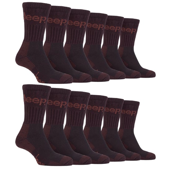 12 Pares de Calcetines de Senderismo para Hombre de Lujo con Amortiguación de Algodón - Image 1