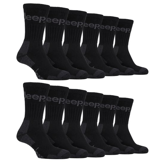 12 Pares de Calcetines de Senderismo de Algodón Lujo para Hombre con Amortiguación - Image 1