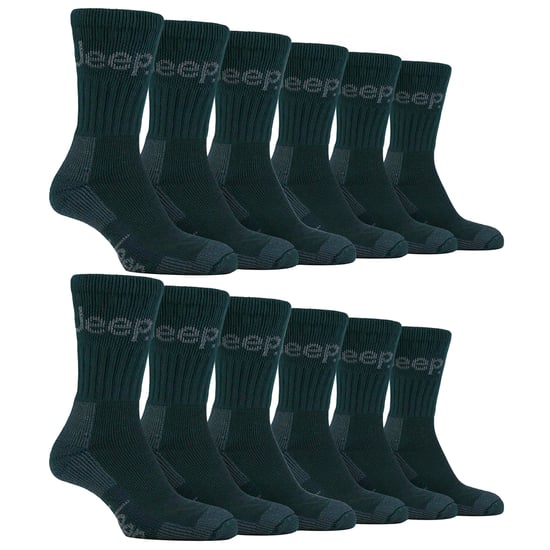 12 Pares de Calcetines de Senderismo de Algodón de Lujo con Amortiguación para Hombre - Image 1
